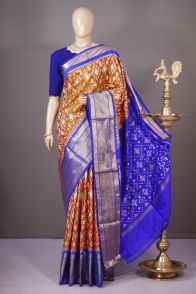 PSHLKBIP5A06DEDC13- Kanchi border Ikat silk saree