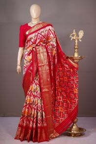 PSHLKBIP5A06DEDC18- Kanchi border Ikat silk saree