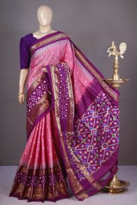 PSHLKBIP5A06DEDC27- Kanchi border Ikat silk saree