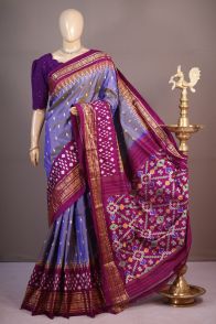 PSHLKBIP5A06DEDC28- Kanchi border Ikat silk saree