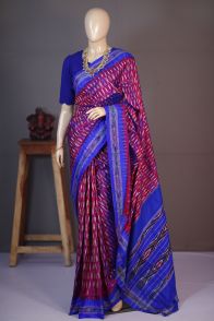 PRKSILWS5Y04SECD10- light weight Ikat silk saree