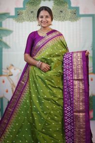 PRKSKBIP5Y06NDDC04- Kanchi border Ikat silk saree
