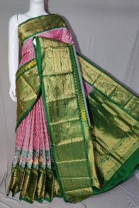 PDLSKBRS5Y10EDCC10- Kanchi border Ikat silk saree