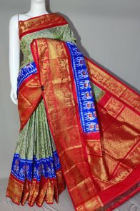 PDLSKBRS5Y10EDCC20- Kanchi border Ikat silk saree