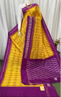 PASKILWS5Y10XEDC53- light weight Ikat silk saree