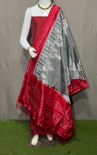 PSRGSDST5A06FFCD23- Ikat Silk dupatta with Ikat sico top