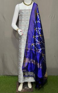 PSRGSDST5A06FFCD30- Ikat Silk dupatta with Ikat sico top
