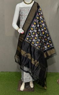 PSRGSDST5Y12FFCD49- Ikat Silk dupatta with Ikat sico top