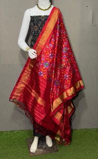 PSRGSDST5Y12FFCD55- Ikat Silk dupatta with Ikat sico top