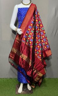 PSRGSDST5Y06FFCD30- Ikat Silk dupatta with Ikat sico top
