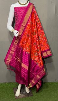 PSRGSDST5Y06FFCD11- Ikat Silk dupatta with Ikat sico top