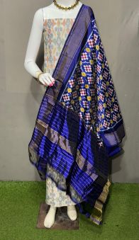 PSRGSDST5Y06FFCD09- Ikat Silk dupatta with Ikat sico top