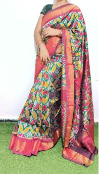 PGMRIDSS5A08BIDC03- Ikat silk saree