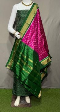 PSRGSDST5Y12FFCD58- Ikat Silk dupatta with Ikat sico top