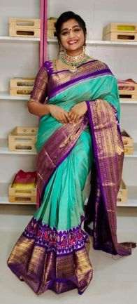 PGMRKBRS5Y06FSDC26- Kanchi border Ikat silk saree