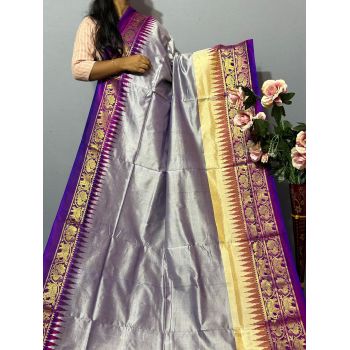 PKISKBIP5A05BBDC08- Kanchi border Ikat silk saree
