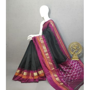 PRKSILWS5A05BSDC01- light weight Ikat silk saree