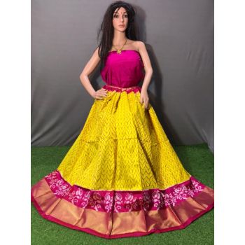 PSSIFSLG5A07SZDC14- Free Size Ikat Silk Lehenga