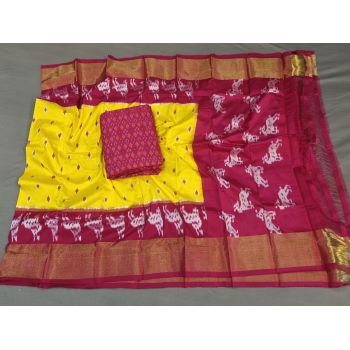 PGMRSDST5A06FSDD05- Ikat Silk dupatta with Ikat sico top