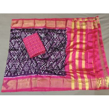 PGMRSDST5A06FSDD15- Ikat Silk dupatta with Ikat sico top