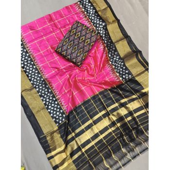 PGMRSDST5A06FSDD33- Ikat Silk dupatta with Ikat sico top