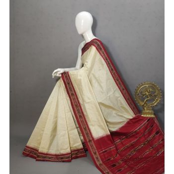 PRKSILWS5A06SEDC14- light weight Ikat silk saree