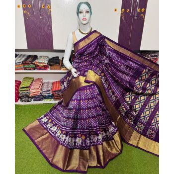 PSRGIDSS5A09BBCC24- Ikat silk saree