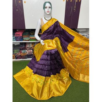 PSRGIDSS5A09BBCC36- Ikat silk saree