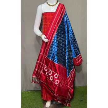 PSRGSDST5A06FFCD28- Ikat Silk dupatta with Ikat sico top
