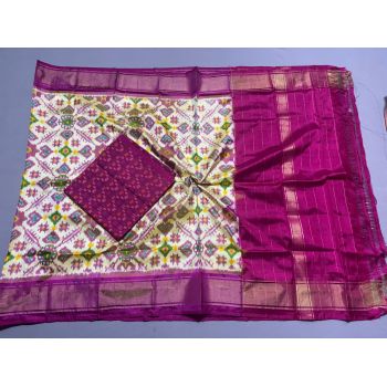 PSSISDST5A08FSDC47- Ikat Silk dupatta with Ikat sico top
