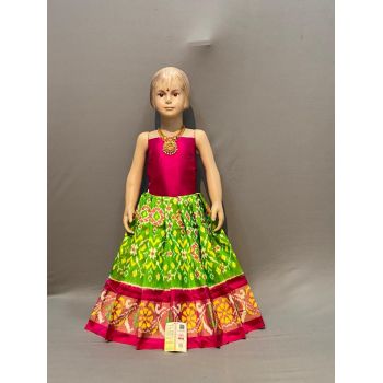 PSSIZSLG5A08IBDC46- Zero Size Ikat Silk Lehenga