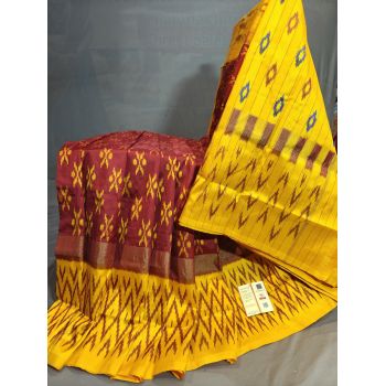 PGMRILWS5Y03XECD19- light weight Ikat silk saree