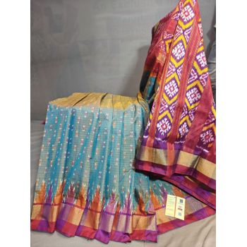 PGMRILWS5Y03XECD39- light weight Ikat silk saree