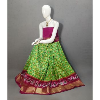 PRIHFSLG5Y04SEDD04- Free Size Ikat Silk Lehenga