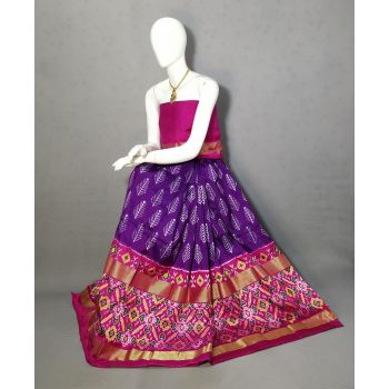 PRIHFSLG5Y04SEDD05- Free Size Ikat Silk Lehenga