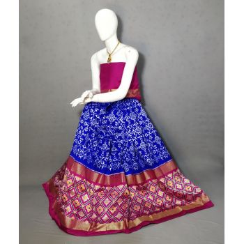 PRIHFSLG5Y04SEDD07- Free Size Ikat Silk Lehenga