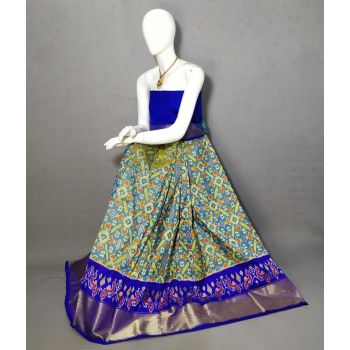 PRIHFSLG5Y04SEDD09- Free Size Ikat Silk Lehenga