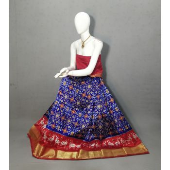PRIHFSLG5Y04SEDD16- Free Size Ikat Silk Lehenga