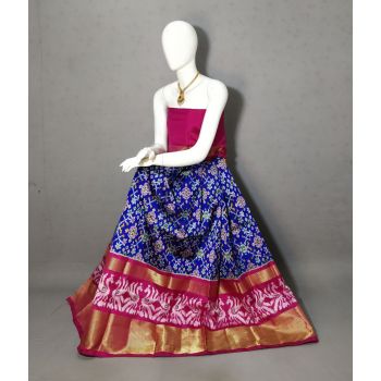 PRIHFSLG5Y04SEDD19- Free Size Ikat Silk Lehenga