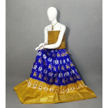 PRIHFSLG5Y04SEDD20- Free Size Ikat Silk Lehenga