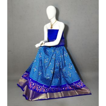 PRIHFSLG5Y04SEDD23- Free Size Ikat Silk Lehenga