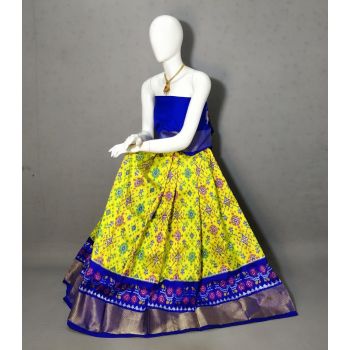 PRIHFSLG5Y04SEDD26- Free Size Ikat Silk Lehenga