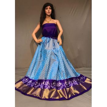 PSSIFSLG5Y03SZDC01- Free Size Ikat Silk Lehenga