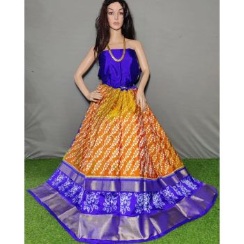 PSSIFSLG5Y03SZDC17- Free Size Ikat Silk Lehenga