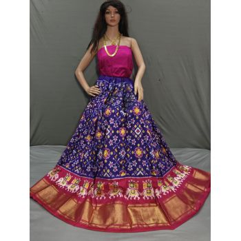 PSSIFSLG5Y03SZDC19- Free Size Ikat Silk Lehenga