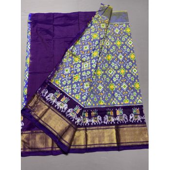 PSSIFSLG5Y03SZDC34- Free Size Ikat Silk Lehenga