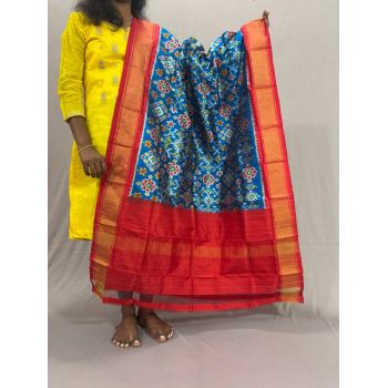 PSSIISDP5Y03ECDC15- Ikat Silk dupatta