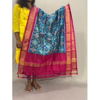 PSSIISDP5Y03ECDC33- Ikat Silk dupatta