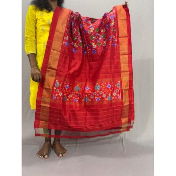 PSSIISDP5Y03ECDC39- Ikat Silk dupatta
