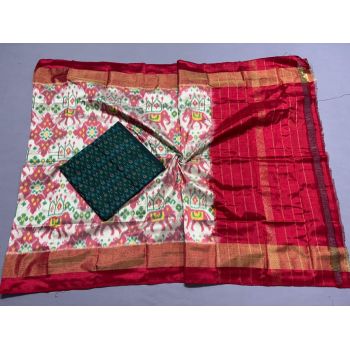 PSSISDST5Y02FNCD09- Ikat Silk dupatta with Ikat sico top